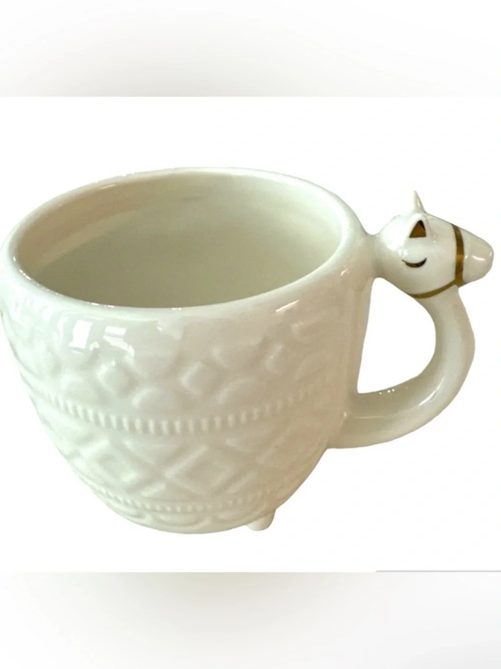 Target Opal House Stoneware Llama Camel White Gold Footed Coffee Tea Mug Cup